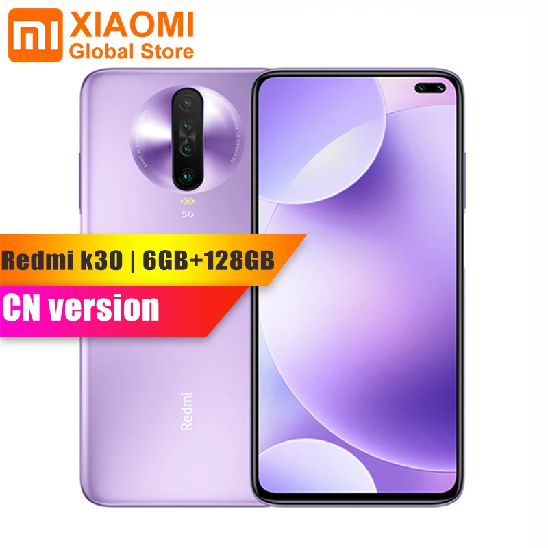 Xiaomi Redmi K30 смартфон с восьмиядерным процессором Snapdragon 765G ОЗУ 6 ГБ ПЗУ 128 64 мп 4500