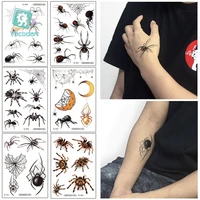new arrival halloween temporary tattoo scary spider series 3d spider design waterproof men body art tattoo stickers