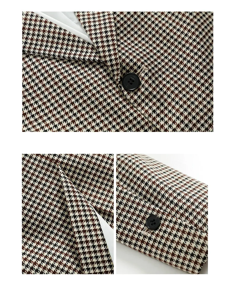 

Male Japan Korea Streetwear Fashion Loose Blazer Jacket Outerwear Men Vintage Plaid Casual Suit Coat Overcoat