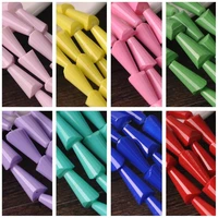 10pcs 15x8mm teardrop cone shape faceted solid coated opaque glass loose spacer beads for jewelry making diy crafts