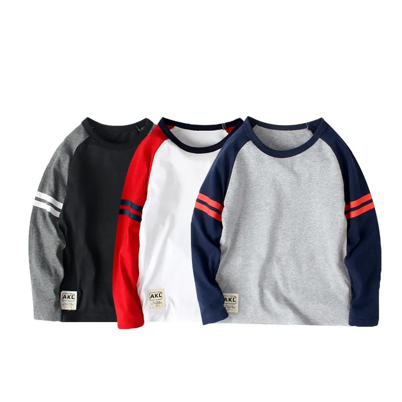 

2020 Spring and Autumn Kids Clothing T-shirts Boys Girls Casual Solid Long Sleeve Cotton T-shirts Children's Clothing
