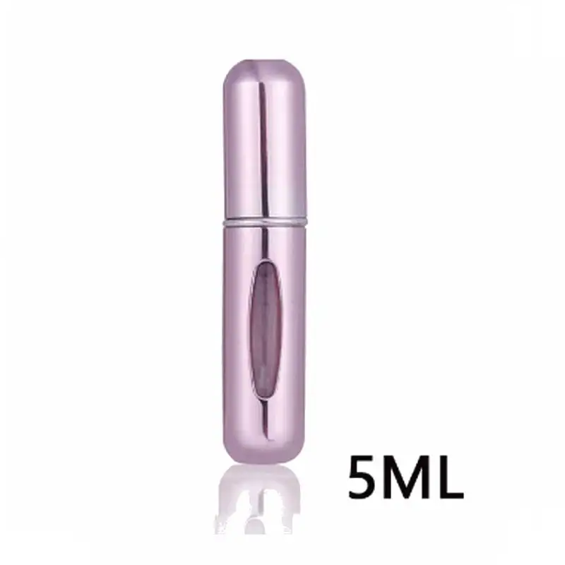 metal pink color Дорожная мини многоразовая Удобная пустая бутылка для парфюмерии с распылителем ароматный насос спрей чехол Parfum безвоздушный насос косметические контейнеры 4,8 - Цвет: metal pink color