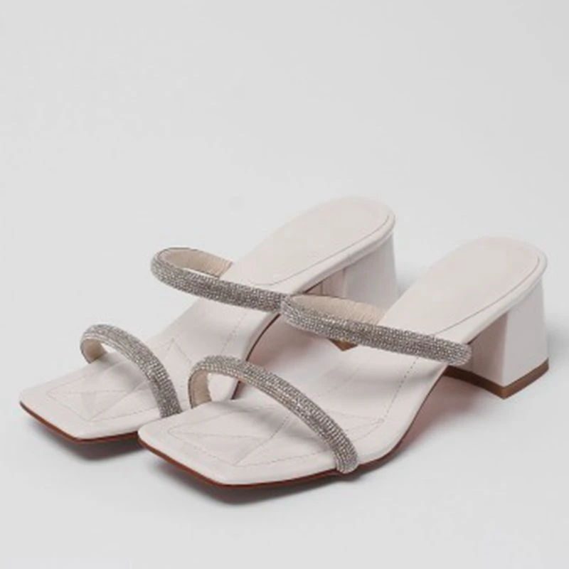 ?? 奪う猫ラインストーンハイヒールスリッパ夏パーティー女性の結婚式のファッションゼリーオープントゥミュール靴のサイズ33-40 B2620