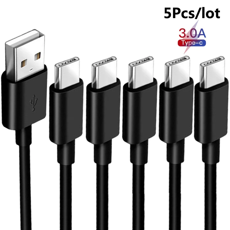 

5Pcs/lot Type C USB C Phone Cable For Samsung Galaxy Tab A7 lite S7 FE F22 F32 F12 M42 M32 M12 A22 5G Fast Charge Charger Cable