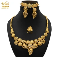 jewelery set gold necklaces earring jewelry sets for womens wedding bridal rings bracelets african circle gold fashion 24k dubai