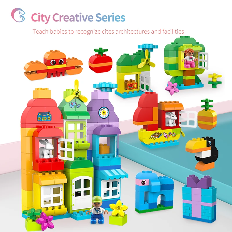 BURGKIDZ 166 шт DIY строительные блоки красочные мульти-формы фигурки животные