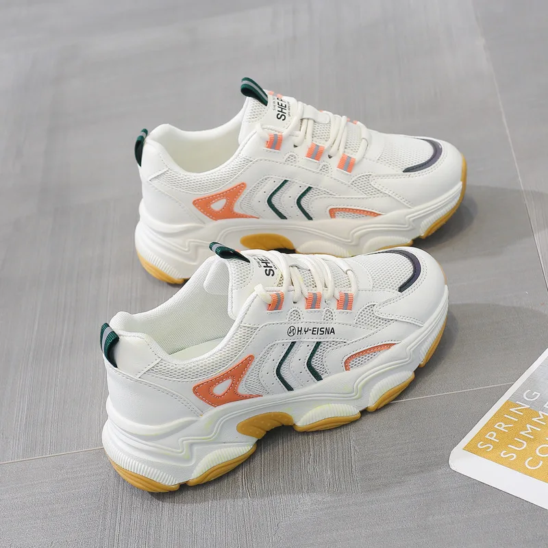 

2021 New Dad shoes women's new versatile and breathable women's casual thick soled sports shoes