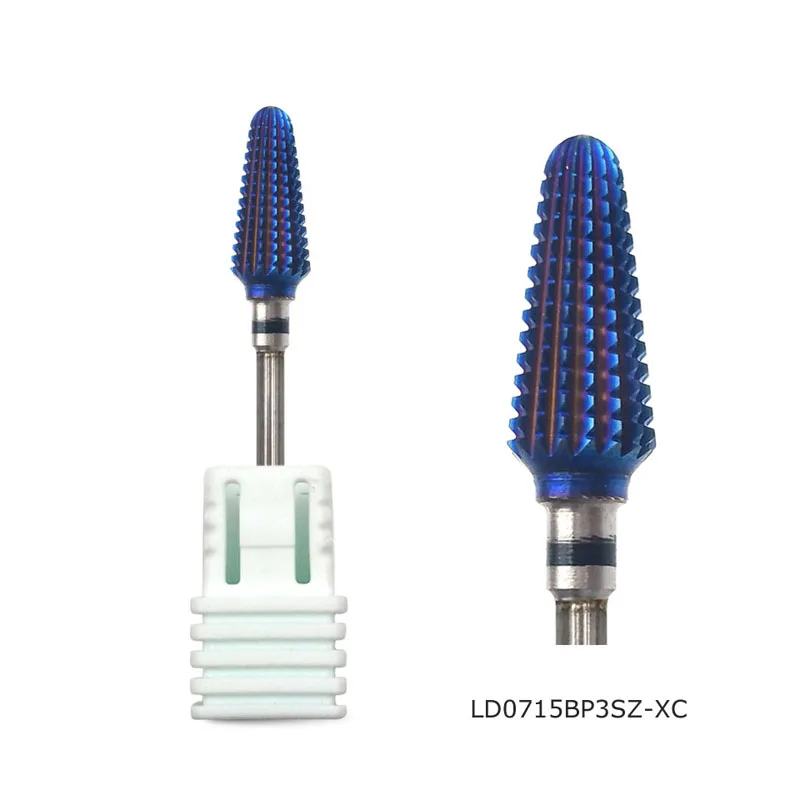 LD0715BP3SZ-XC HYTOOS сверла с фиолетовым покрытием из карбида вольфрама для ногтей 3/3" роторные сверла маникюрные наконечники аксессуары для сверл фреза инструмент - Цвет: LD0715BP3SZ-XC
