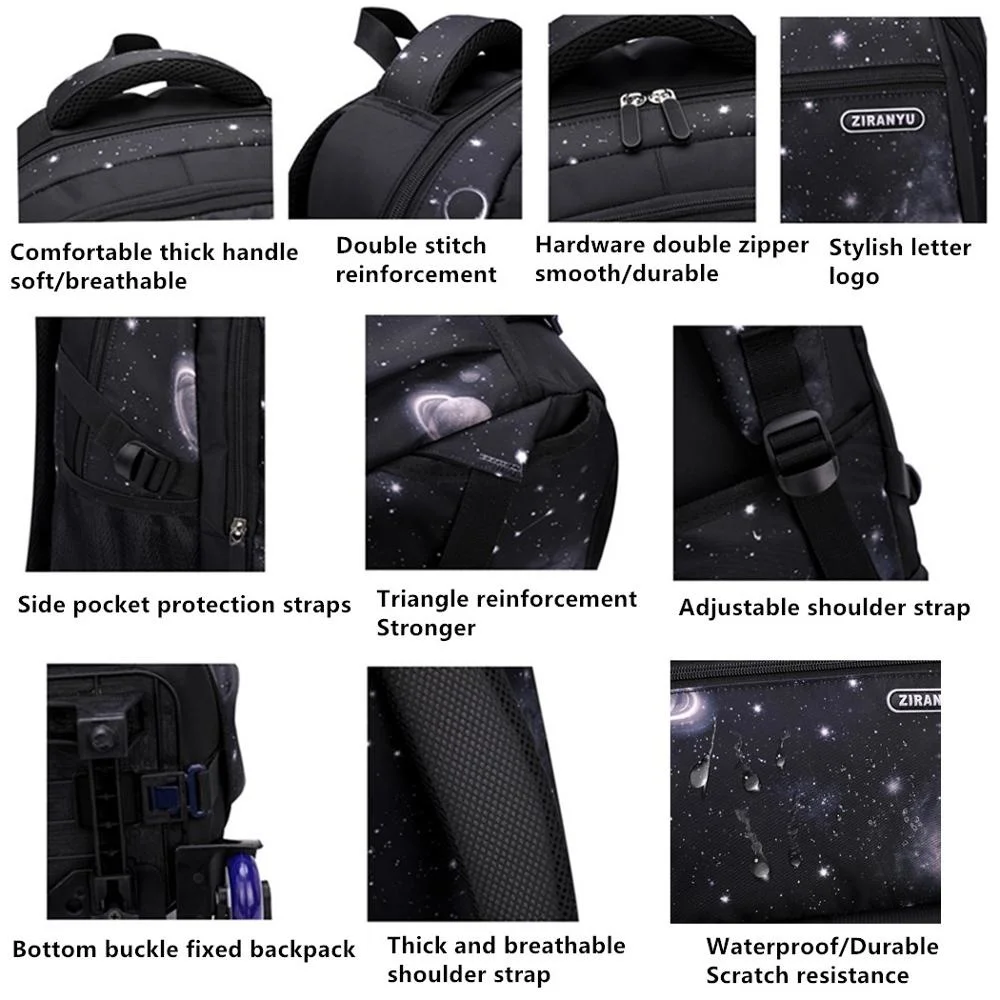 

Children Teenager Students Wheels Rolling Backpack for Boys Big Wheeled Trolley School Bags Travel Carry-on Kids Luggage Bookbag