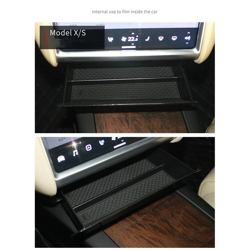 for Tesla Model X S 2014-2019 Accessories Car Center Console Organizer Tray Armrest Cubby Drawer Storage Box | Автомобили и