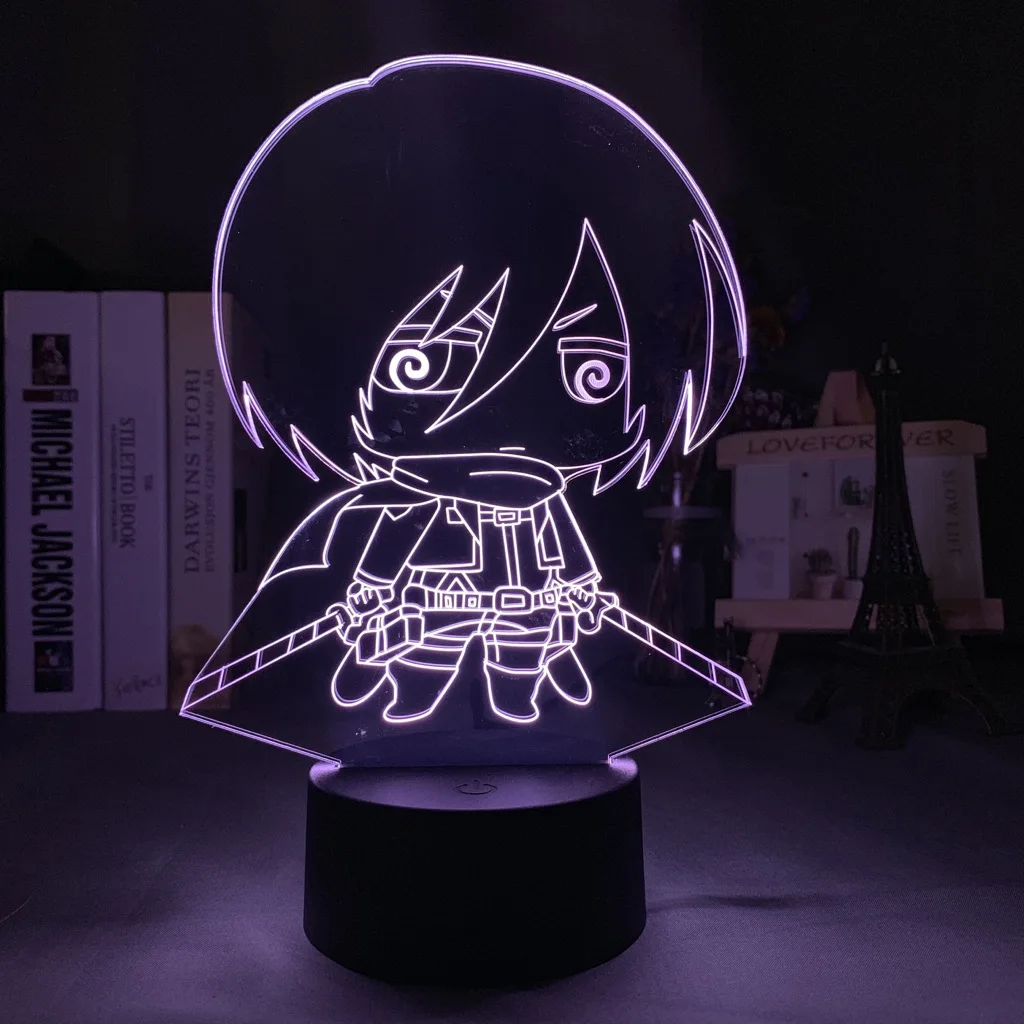 

Room Decoration Lights Colorful Battery-powered Ackerman Figure LED Night Light of The 3d Slides Attacking The Titan Night Light