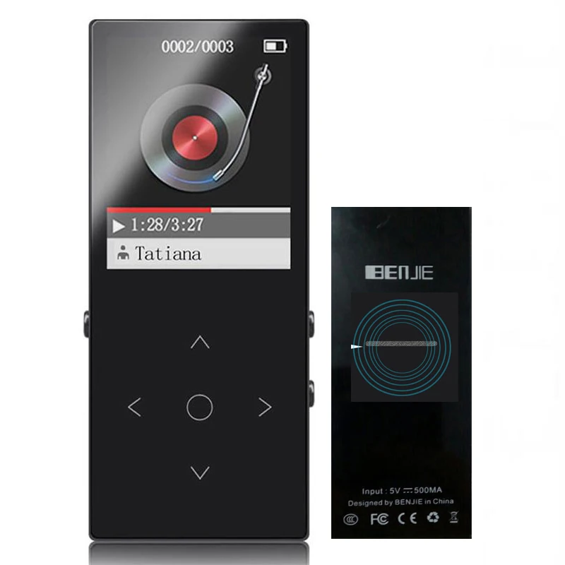 BENJIE-K8-Black Bluetooth 4,2 MP3 плеер 16 Гб сенсорный ключ 1,8 дюймов цветной экран без потерь Музыкальный плеер Поддержка FM, запись, поддержка SD до 128 ГБ - Цвет: BENJIE-K8-Black