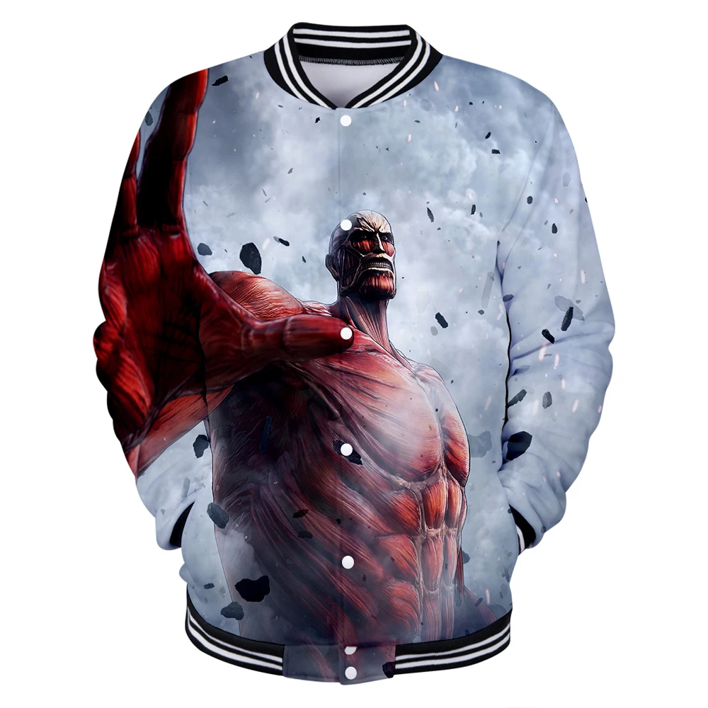 

The latest 3D printed baseball jacket attacking giant unisex fashion long-sleeved jacket 2021 Harajuku casual streetwear xxs-4xl