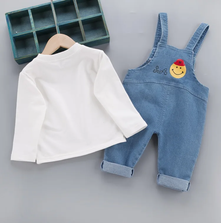 

Autumn Children Boys Girls Cotton Suit Baby Cartoon Letter T-shirt Belt Pants 2pcs/Set Kids Clothing Sets Toddler Tracksuit
