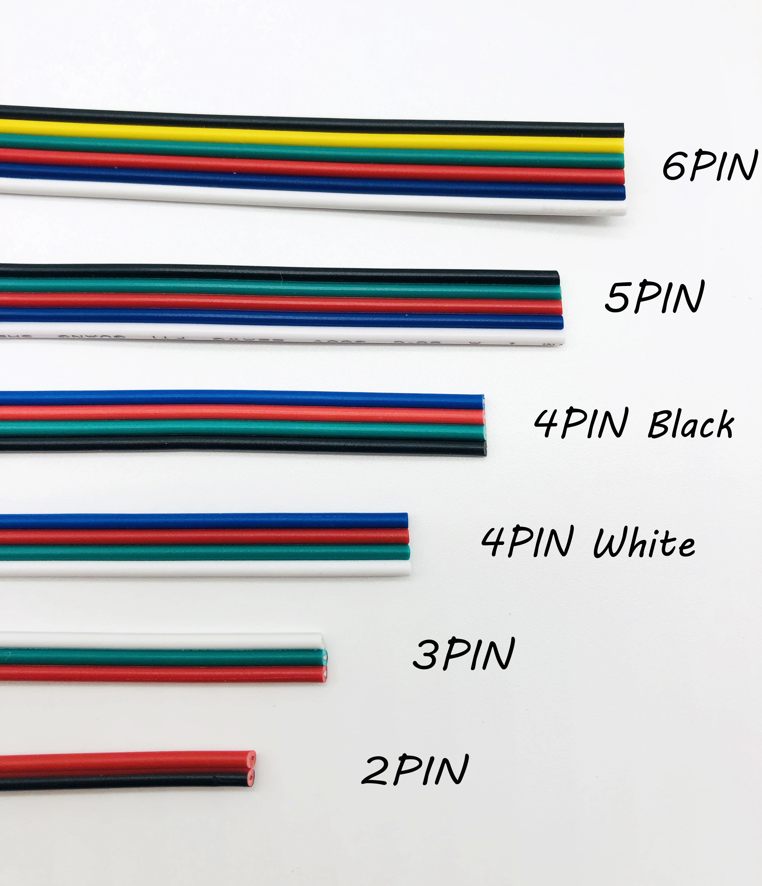 50 м 2pin 3pin 4pin 5Pin 6pin 22 AWG удлинитель электрического провода светодиодный разъем для