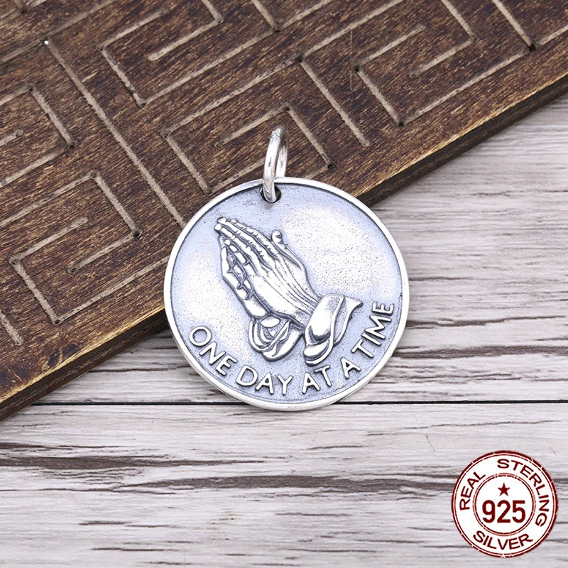 

100% S925 sterling silver pendant simple personality street dance punk fashion style retro wild style 2018 hot new sale