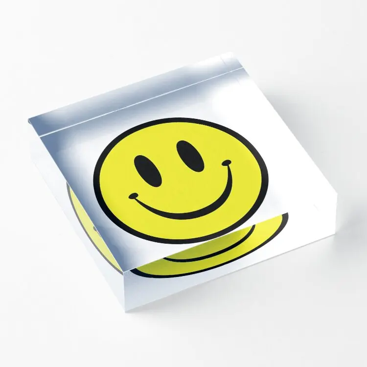 

Rave Smile Acrylic Block Decoration Photos Art Room Print Wedding Family Pad Cute Stamping Funny Fashionable Transparent