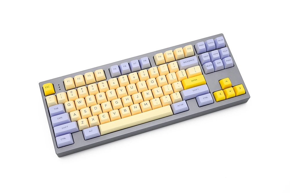 sa profile dye sub keycap set pbt plastic lily beige purple for mechanical keyboard beige grey cyan gh60 xd64 xd84 xd96 87 104 free global shipping