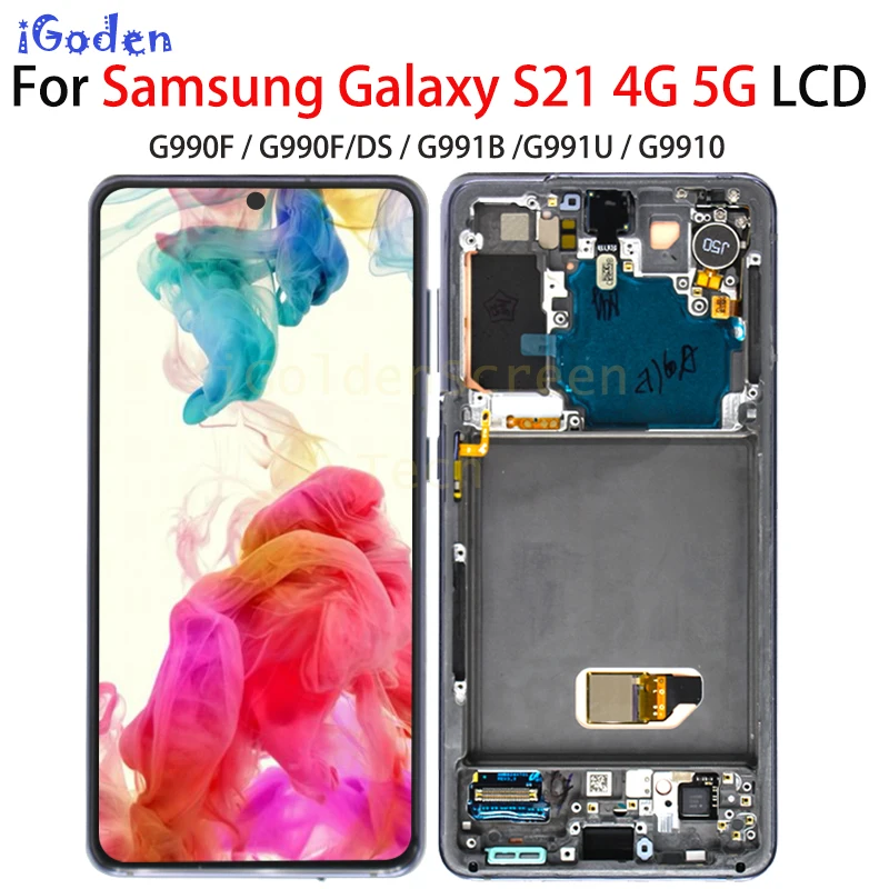 Для Samsung Galaxy S21 Lcd G991 G990F/DS с рамкой дисплей сенсорный экран дигитайзер для s21 Plus LCD