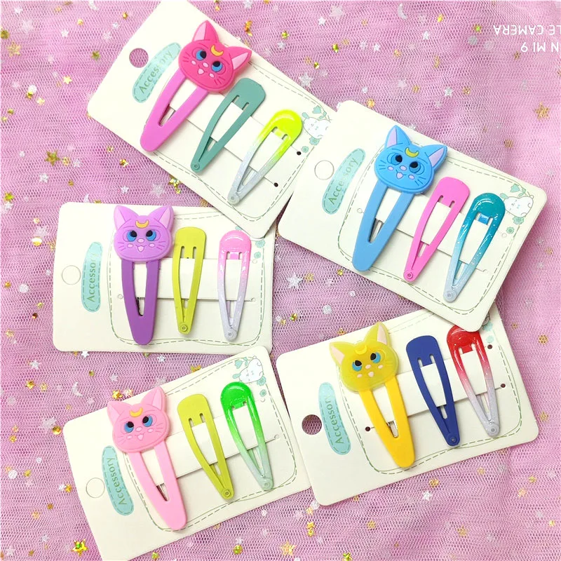 3 шт./компл. милые элегантные заколки для волос с котом девочек заколка аксессуары