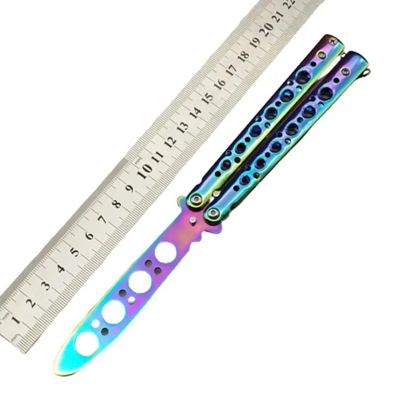 

Stainless Steel Butterfly Knife Tool Novice Training Does Not Open The Edge of The Practice Folding Throw Knife Folding Knife