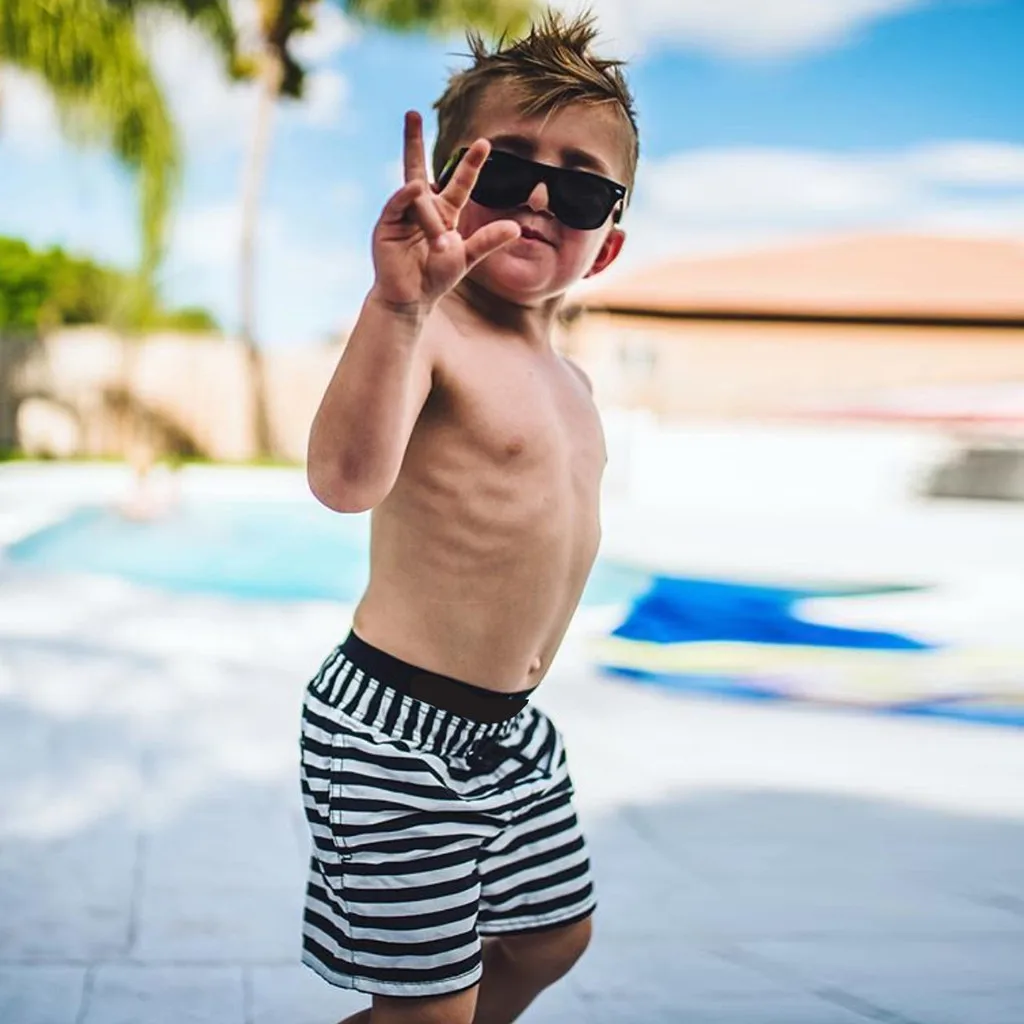 Шорты для девочек и мальчиков Детские шорты маленьких пляжные в полоску летняя