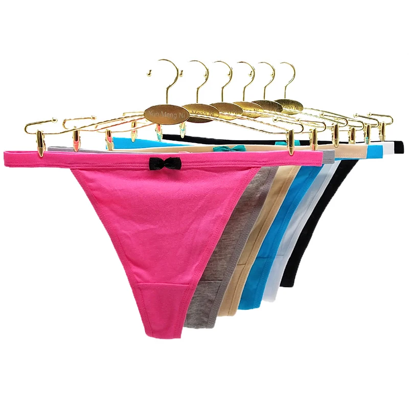 

Women's Underpants Sexy Lingerie Cotton G-String 3Pcs Panties Comfortable Thong Low-Rise Underwear Women String Intimate tie