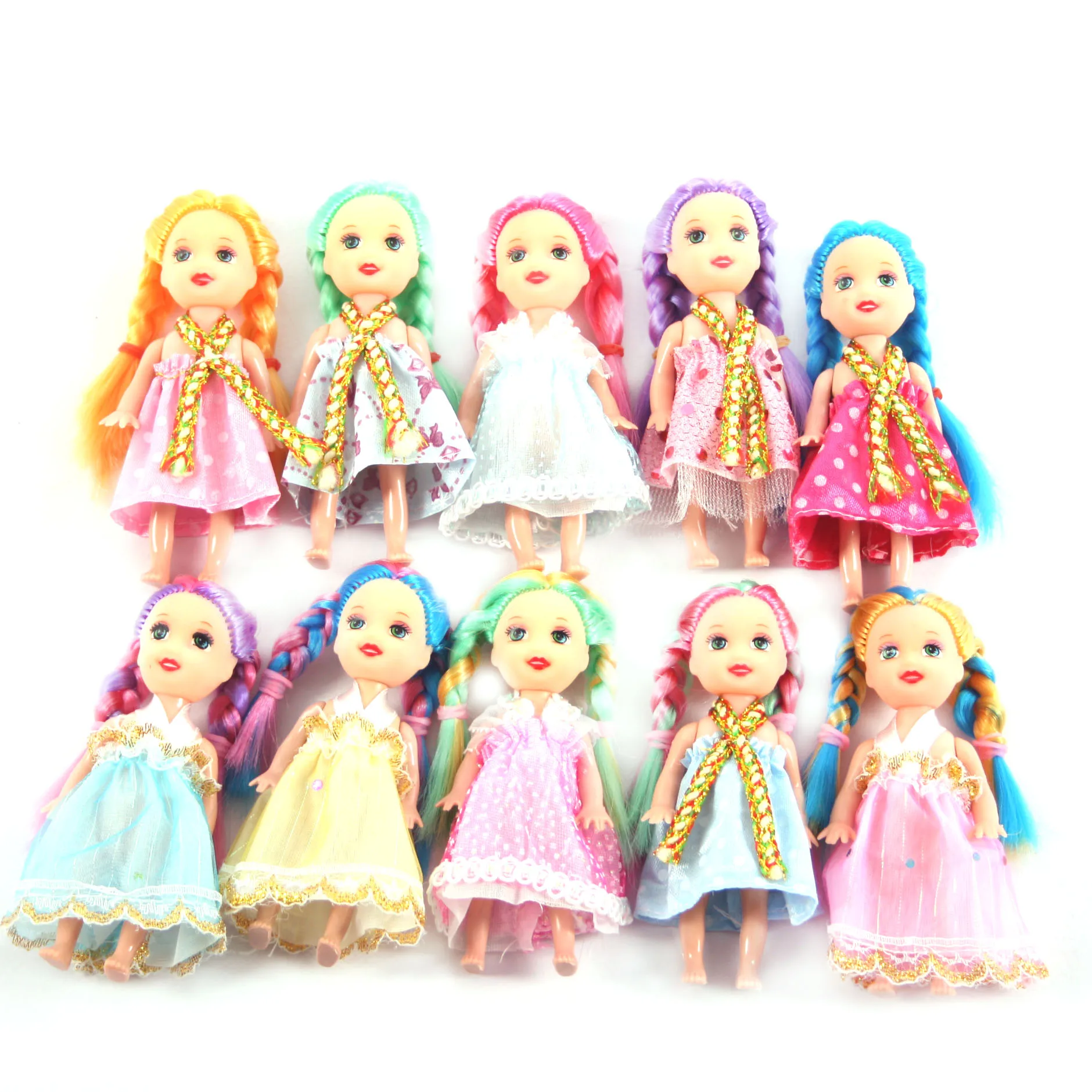 Huang Cheng Toys10pcs 4 ''мини кукла Красочная Одежда модное платье для 4 дюймов Девушки Куклы костюм подарок для маленькой девочки игрушки оптом