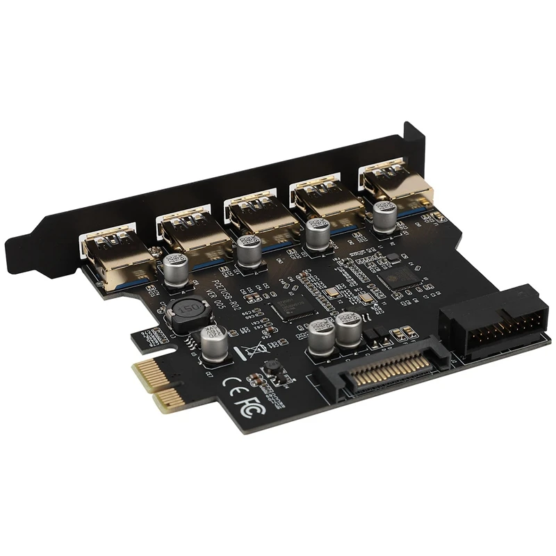 PCI-E к USB 3 0 19-Pin 5 портов PCI Express карта расширения адаптер SATA 15Pin разъем с драйверами CD