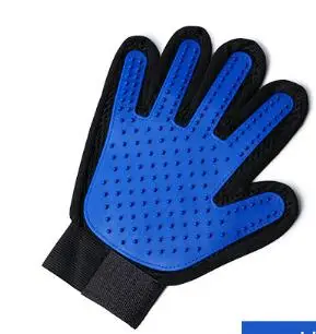 Blue Left Pet Cat поводок-перчатка для собак Deshedding Щетка перчатка сенсорный мягкий Кот товары для красоты массаж спины мех мытье гребень щетка для чистки - Цвет: Blue Left