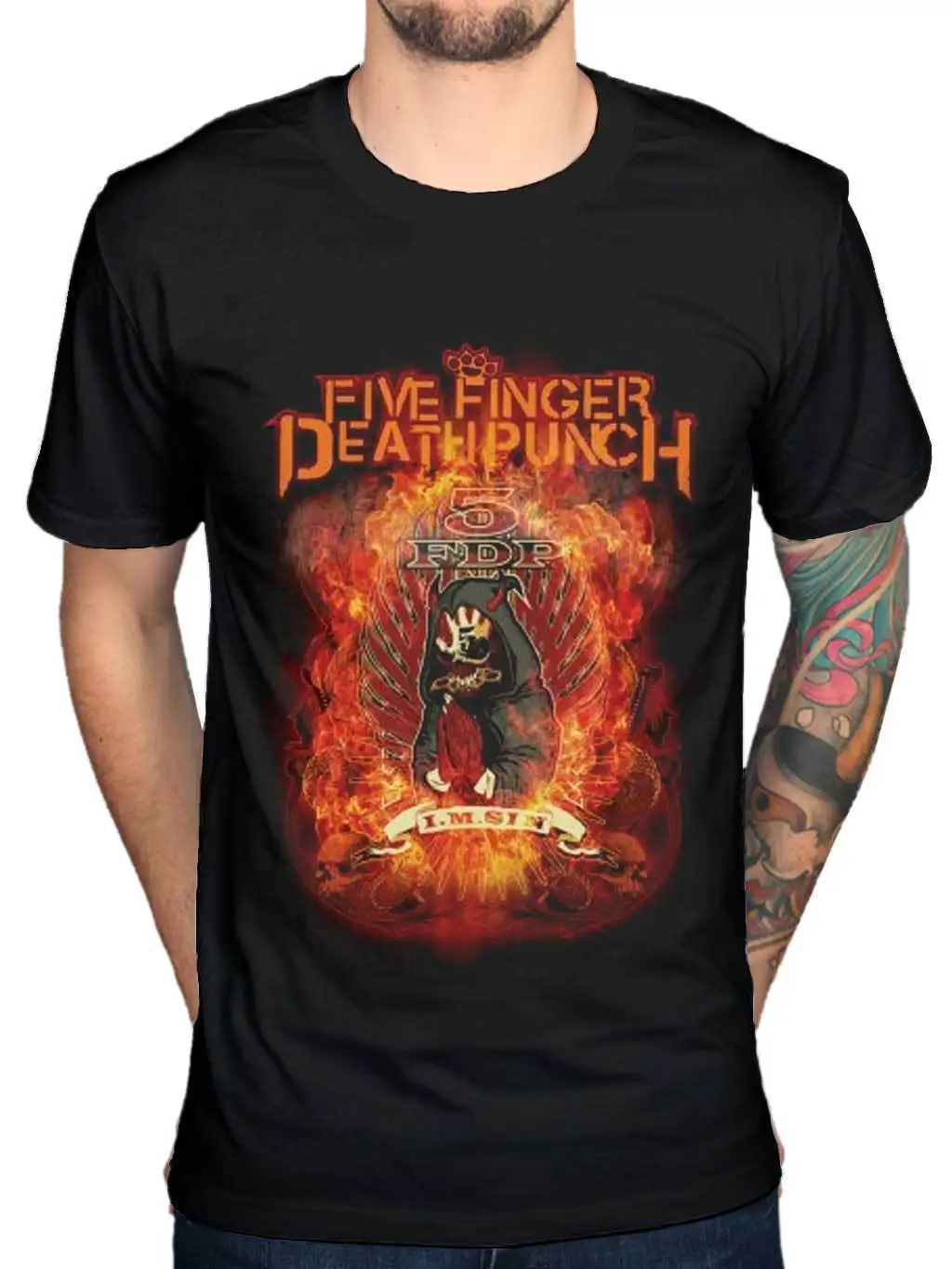 Официальная 5 пять пальцев удар смерти ожога в грехе графическая футболка Мерч FFDP