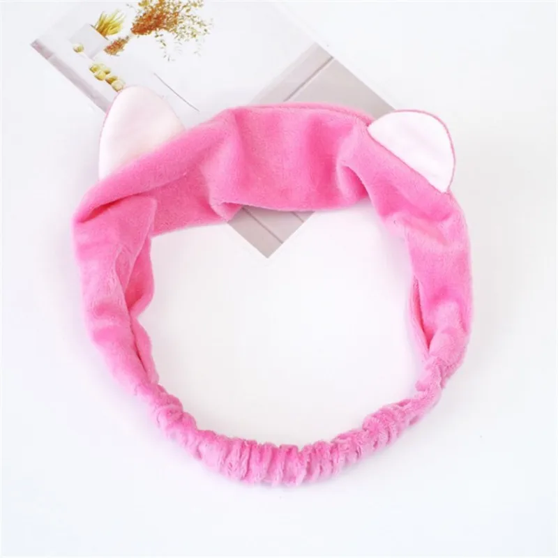 cat ear rose red Новинка, модный фланелевый мягкий бантик, ободок с кроличьими ушами для женщин, девушек, тюрбан, милый держатель, повязка для волос, головной убор, аксессуары для волос - Цвет: cat ear rose red