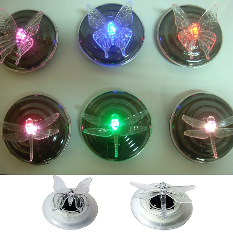 Newest Solar LED Float Lamp RGB Color Change Butterfly Dragonfly Outdoor Pond Water Light | Лампы и освещение