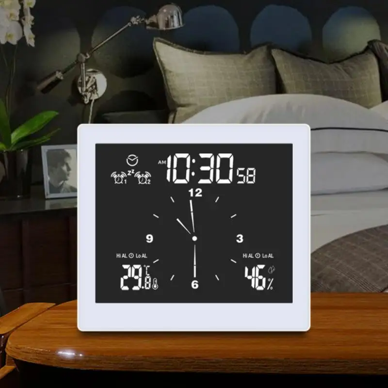 

Multifunctional Bathroom Clock Home Desktop Creative Timer Alarm Clock Upper And Lower Limit Temperature And Humidity Meter