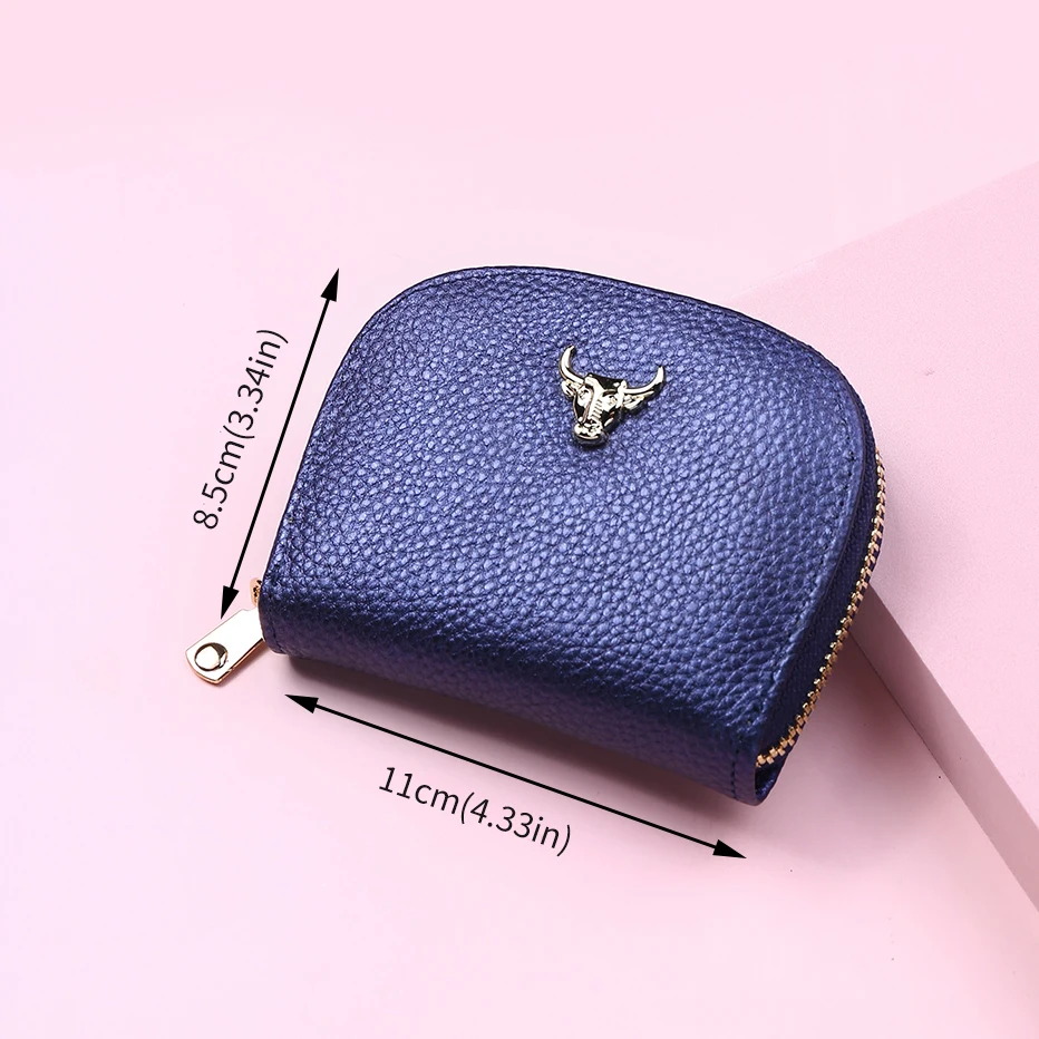 

2021 New Leather Wallets Small Fashion Brand Leather Purses Card Bull Bag For Women Female Mini Purse Coin Multi-card Wallet