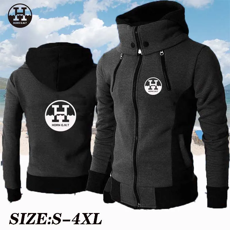 

2021 Brand Men's Sweatshirt Printed Hoodie Fleece Lapel Zipper Sweater Fashion Sports Coat