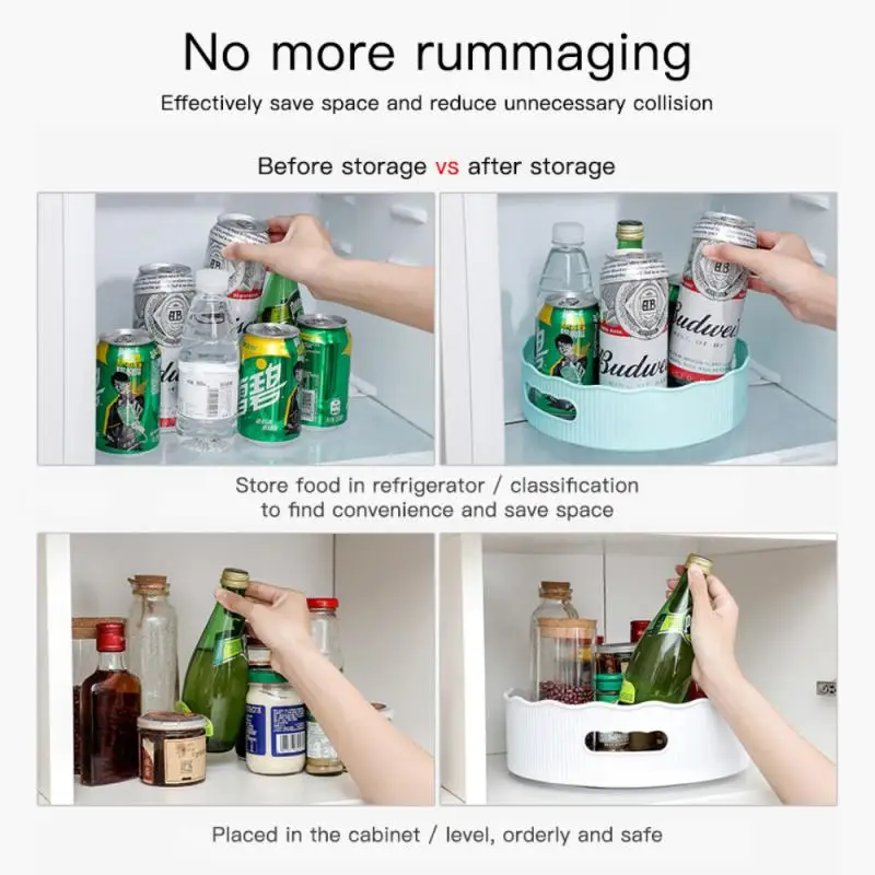 

European style seasoning storage box rotatable plastic solid color multifunctional desktop storage rack Rotating rack 360 Rotat