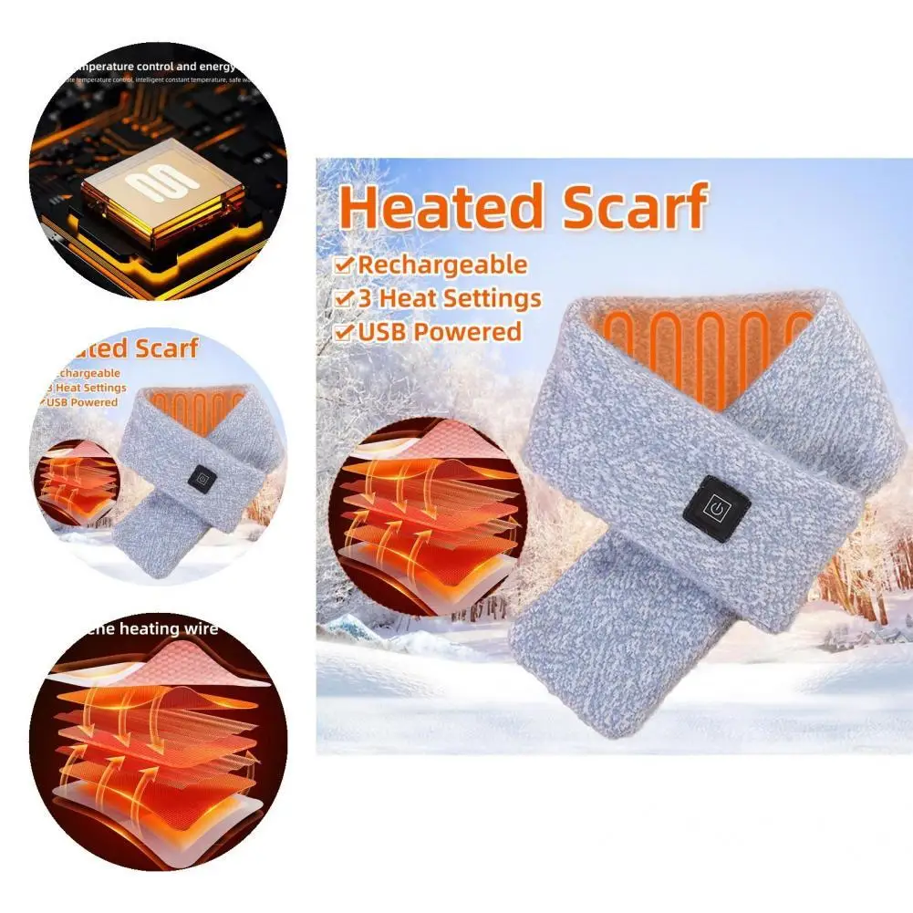 

No Pilling Fashion High Security Heated Neck Scarf Rechargeable for Women Men Kids