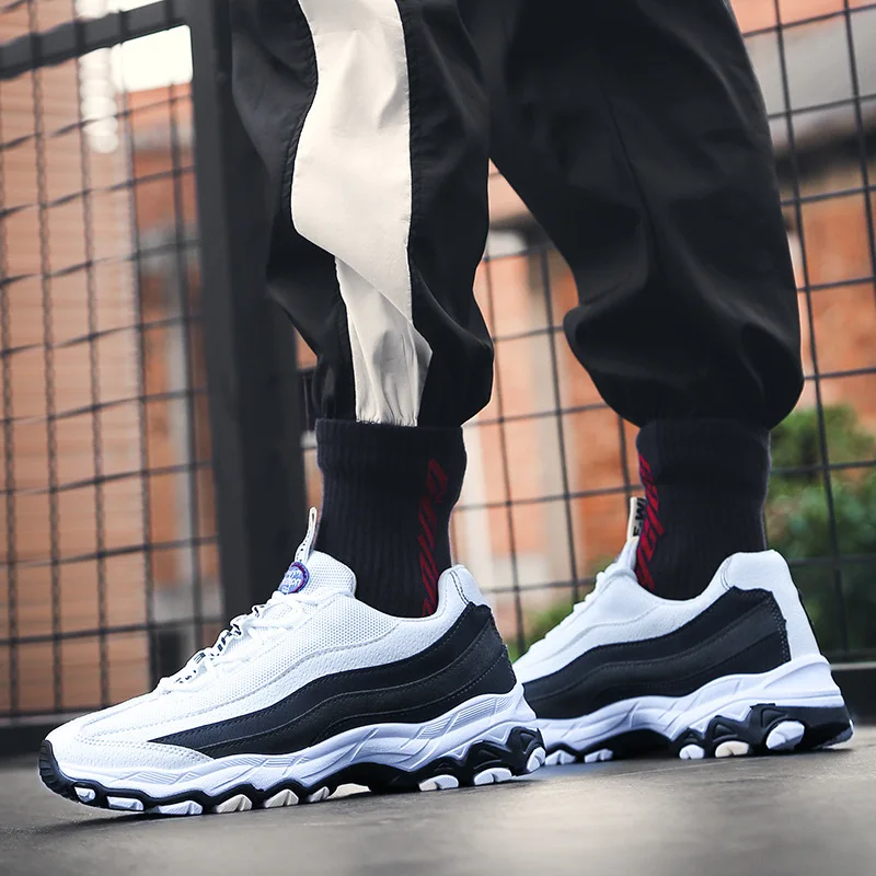 Men Shoes 2020 New Arrival Chunky Sneakers Lace-up Casual Platform Mixed Color Breathable Adult Male Tenis Footwear | Обувь