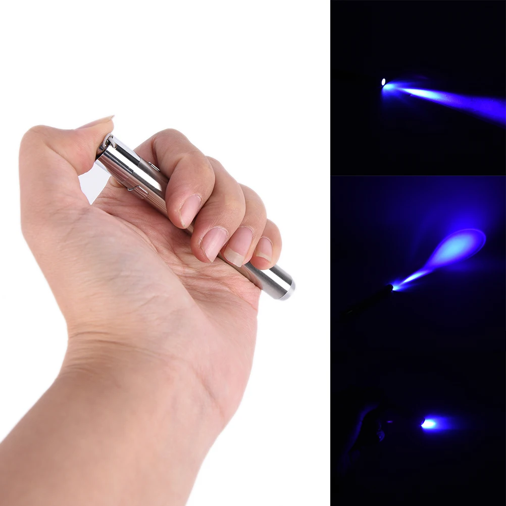 

Mini Portable LED Flashlight Torch Super bright UV Flashlight Light With Tail Rope Buckle
