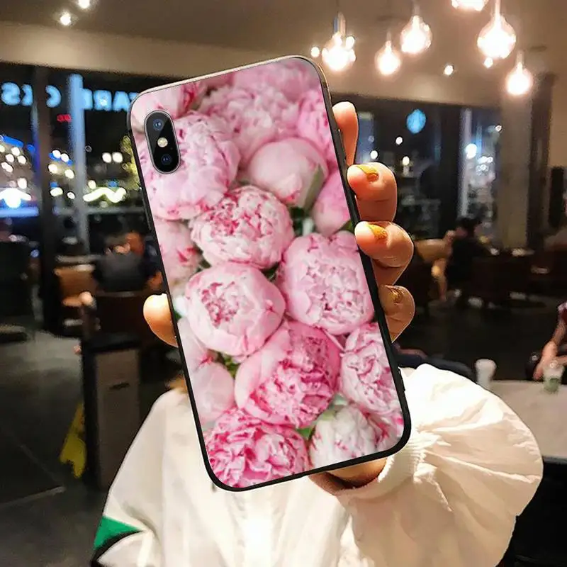 

Elegant Pink Purple Peony Flower high quality Phone Case cover for iPhone 11 12 pro XS MAX 8 7 6 6S Plus X 5S SE 2020 XR