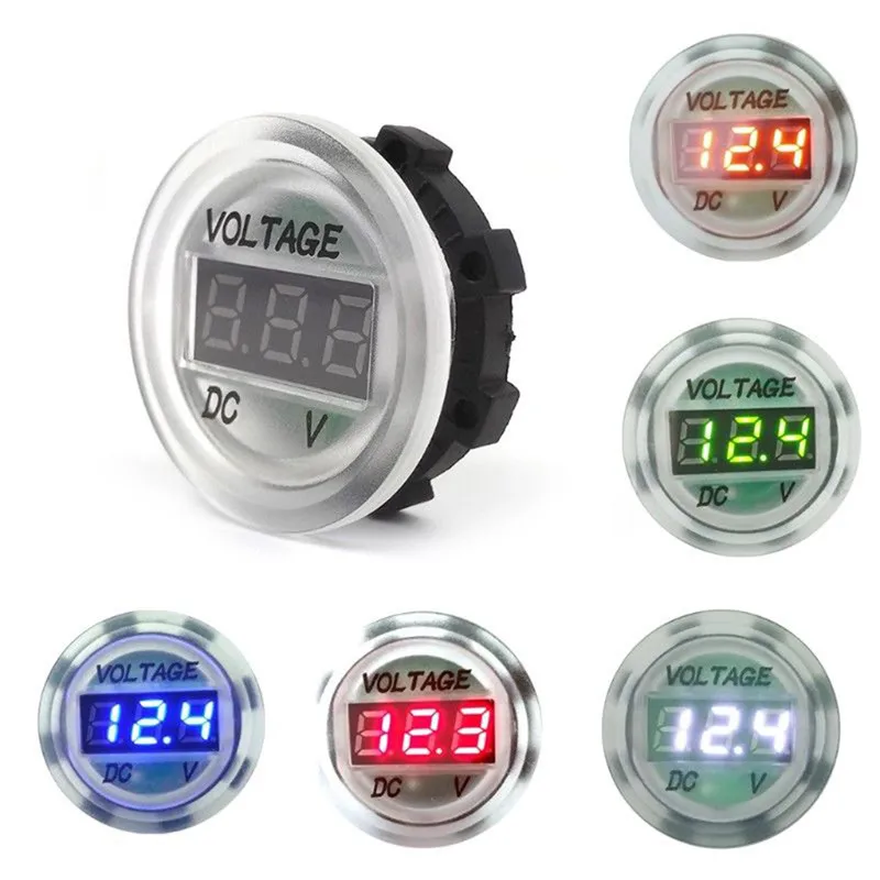 Fire Retardant Plastic Panel Digital Portable Car Motorcycle LED Waterproof Safe Voltage Meter Display Voltmeter DC5V-48V#289972