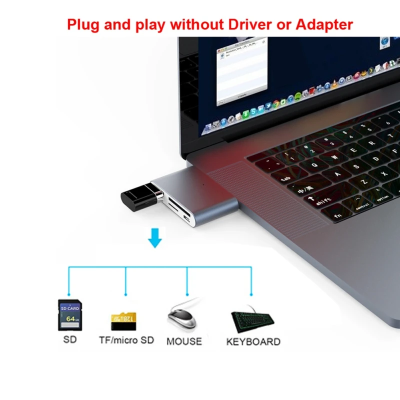 Многофункциональный переходник OTG USB 3 0 тип c кардридер с двумя портами SD Micro для