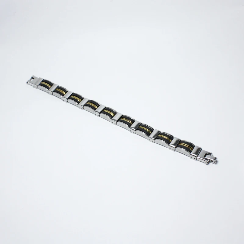 Silicone Stainless Steel Bracelet Men Bangle Silvery&ampBlack Color 316L Clasp For Women | Украшения и аксессуары