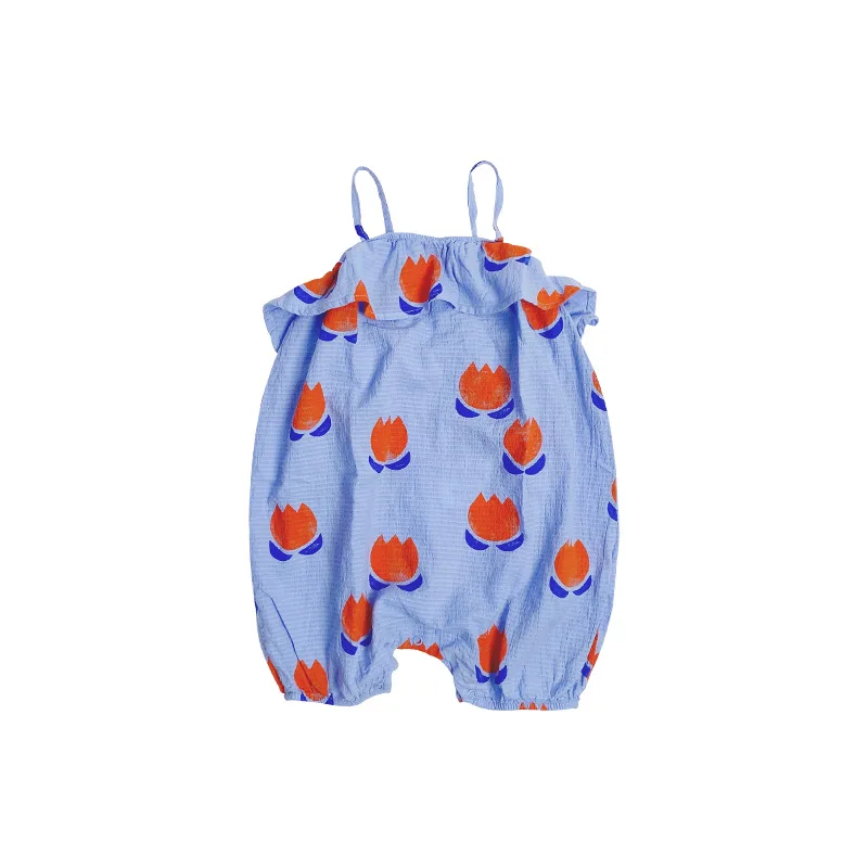 

Children's Pants 2021SS Spring and Summer BC New Baby Girl Cartoon Full Print Jumpsuit Bib Shorts BABY Rompers
