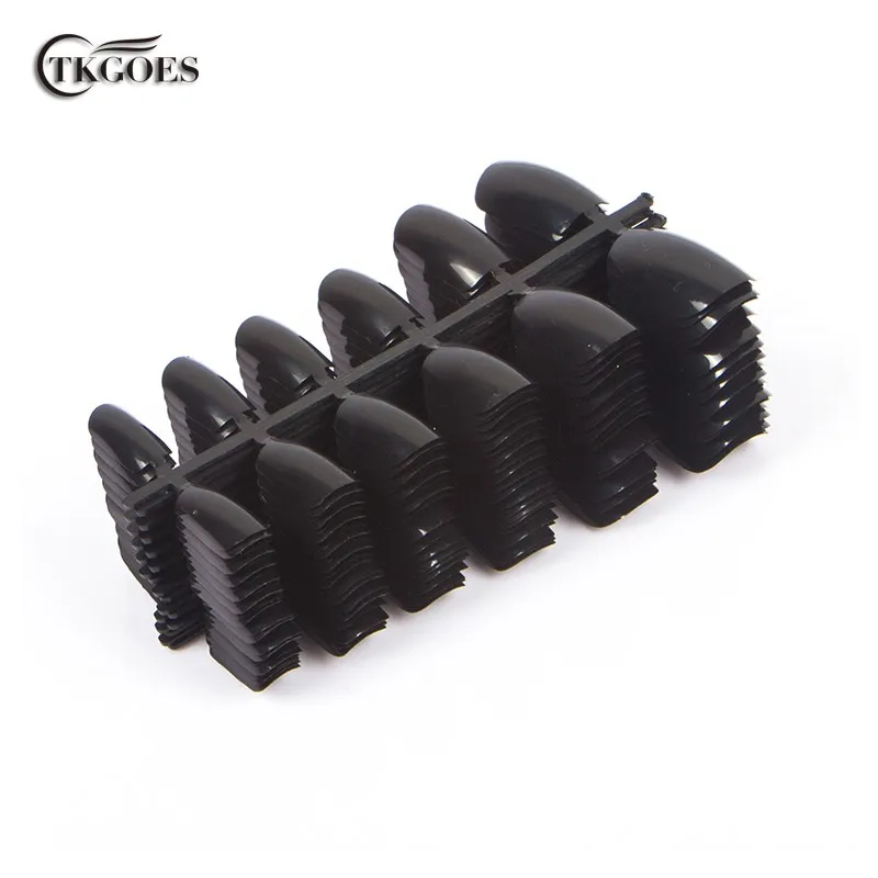 

120 штук в упаковке, Черные Квадратные накладные ногти с полным покрытием, 10 размеров, с дополнительными Nr 5 и Nr 6