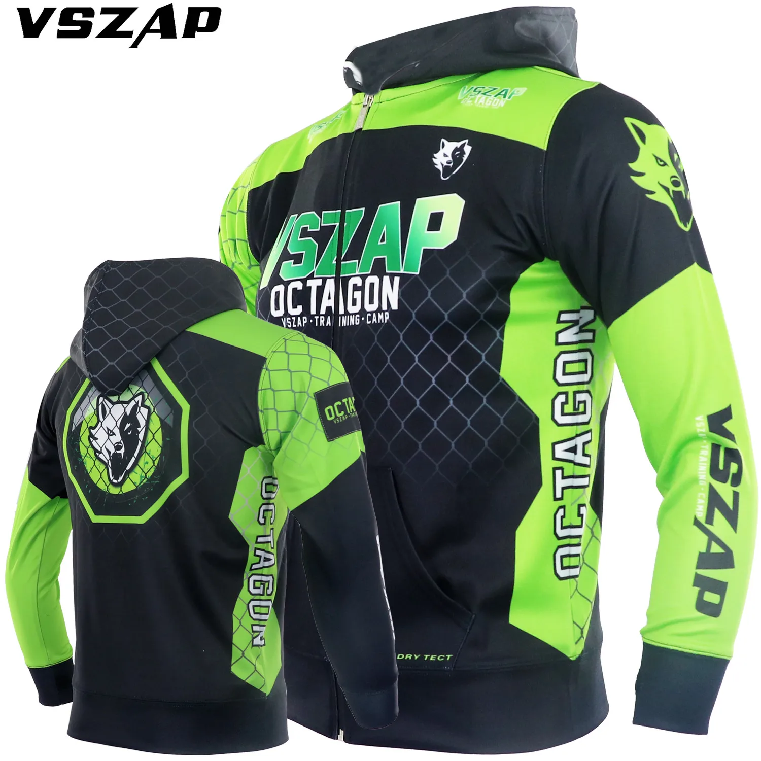 

VSZAP Muay Thai Long Sleeve Hoodie Fighting Jacket Fitness Sweatshirt MMA Warm Clothes BJJ Hooded Jersey Training Kick Boxing