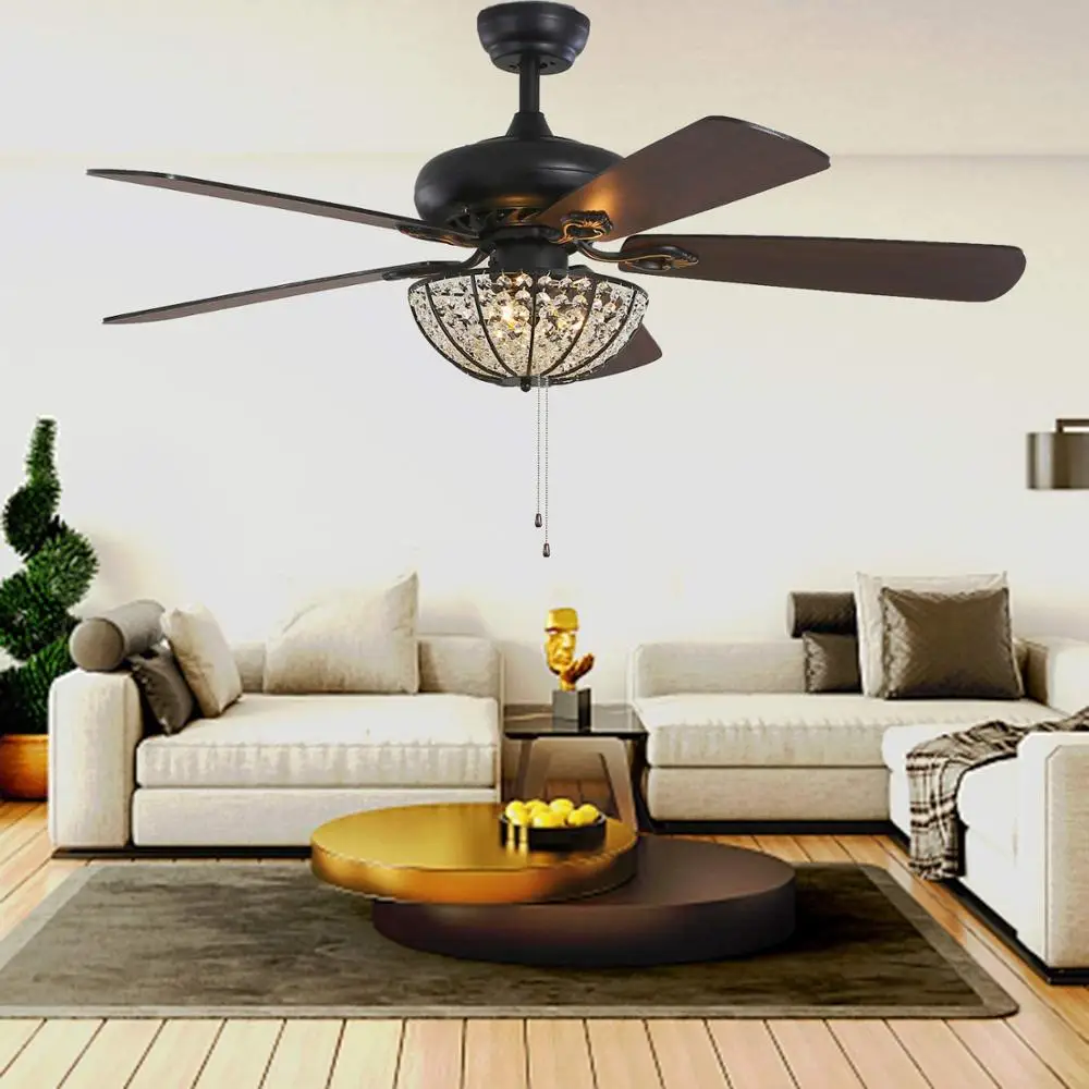 52-дюймовые Хрустальные потолочные вентиляторы с лампами Классические