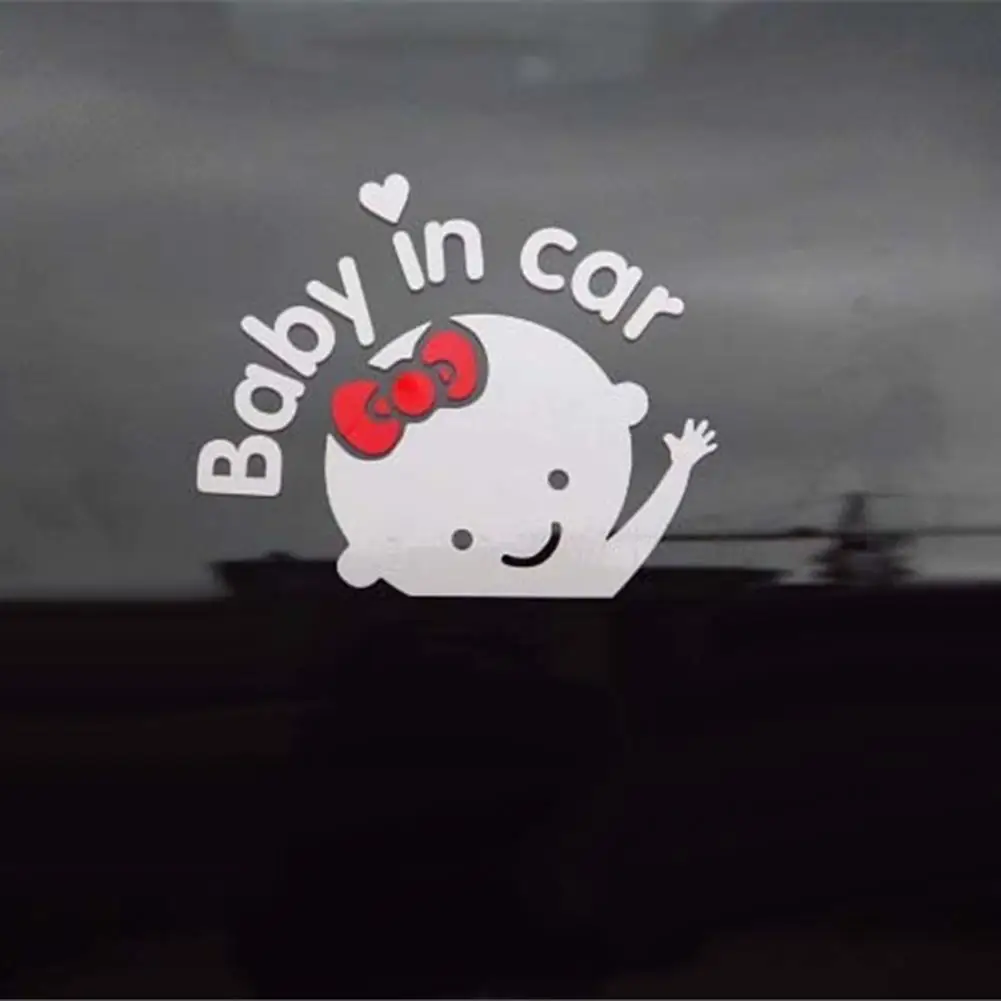 

3D Cartoon Car Stickers Baby in Car Letters Warming Sign Rear Windshield Decal