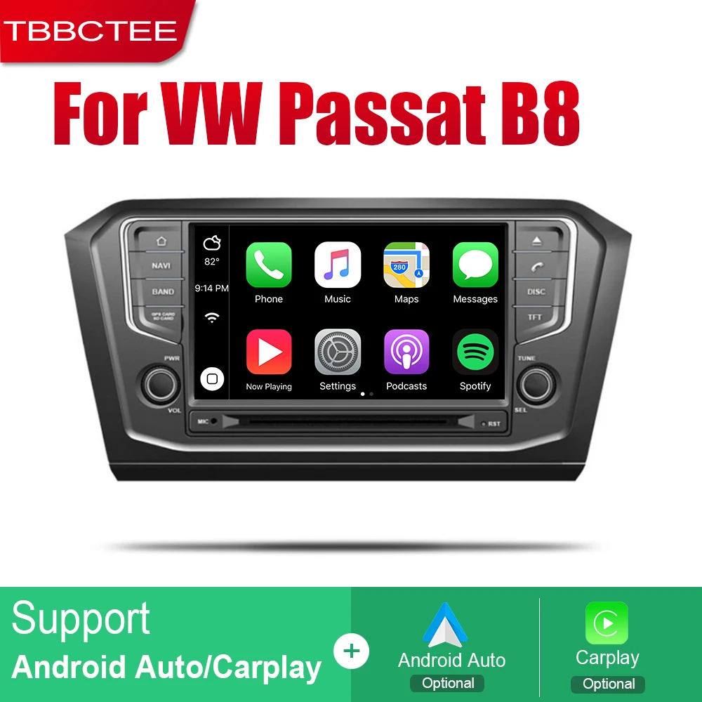 

Автомагнитола TBBCTEE, Android, 2 Din, DVD для Volkswagen VW Passat B8 Magotan 2017 ~ 2019, автомобильный мультимедийный плеер, система GPS-навигации